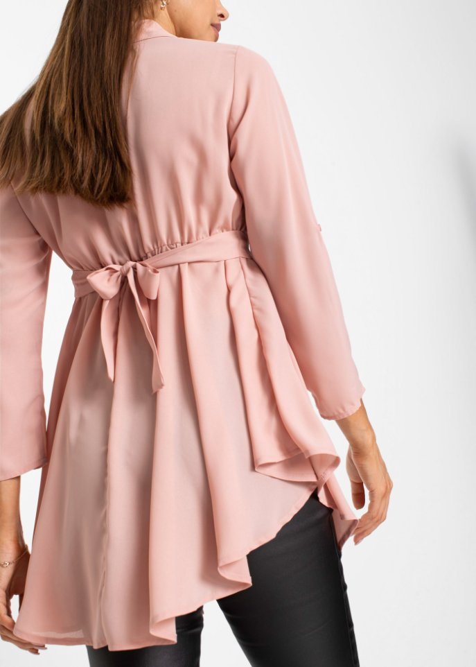 Longbluse mit Gürtel mit recyceltem Polyester