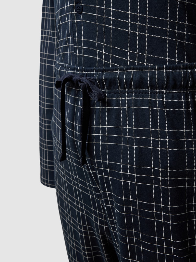 Pyjama mit Tartan-Muster in marineblau