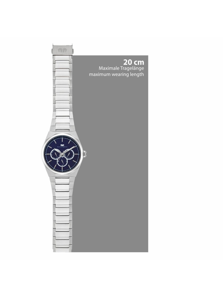Rhodenwald & Söhne Herren Multifunktionsuhr silber Edelstahl silber in silber günstig kaufen 20 cm