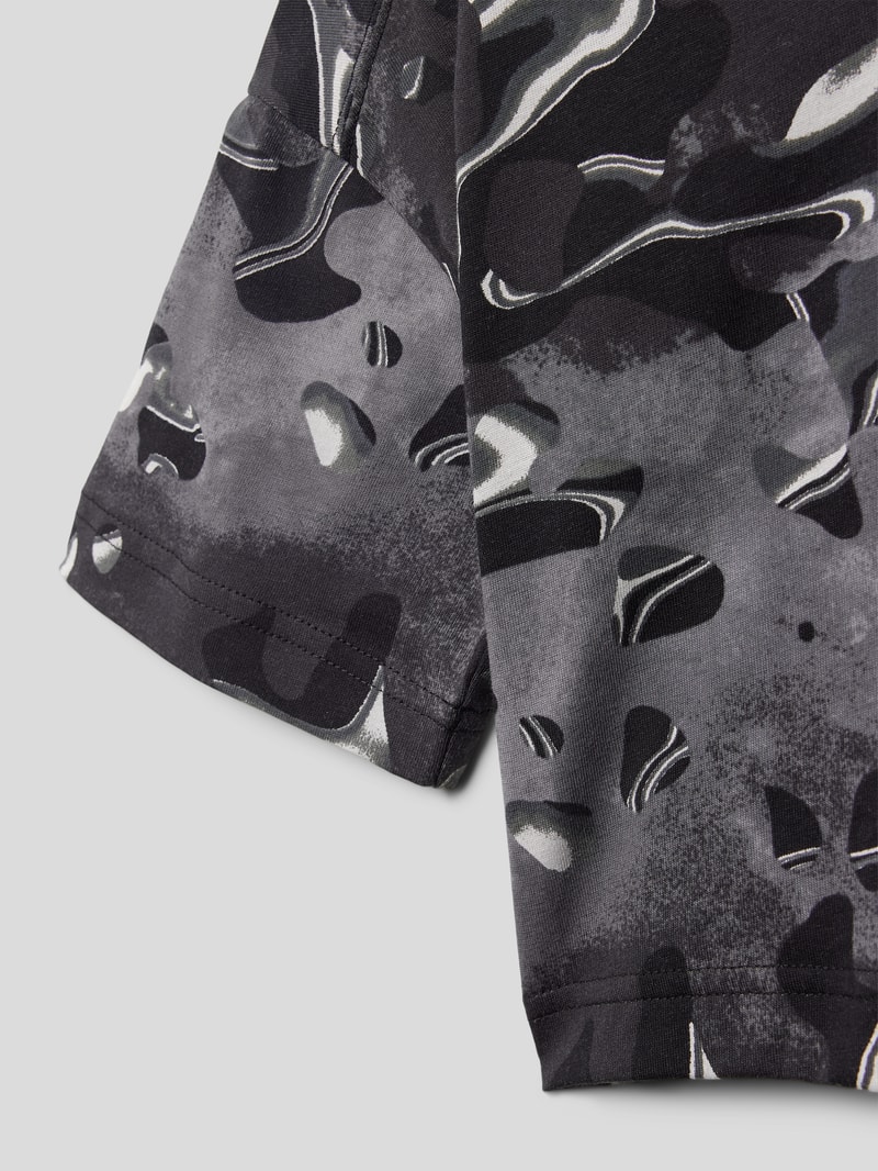 T-Shirt mit Allover-Muster in schwarz