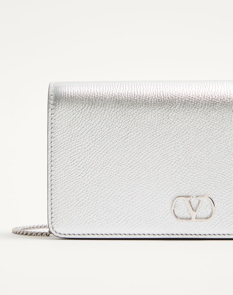 VLogo Signature Mini Skuldertaske i Lamineret, Kornet Kalveskind