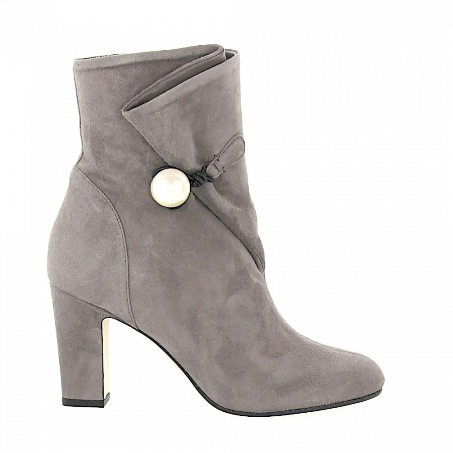 Jimmy Choo - Stiefeletten BETHANIE 85 Logo Perlen grau - grau