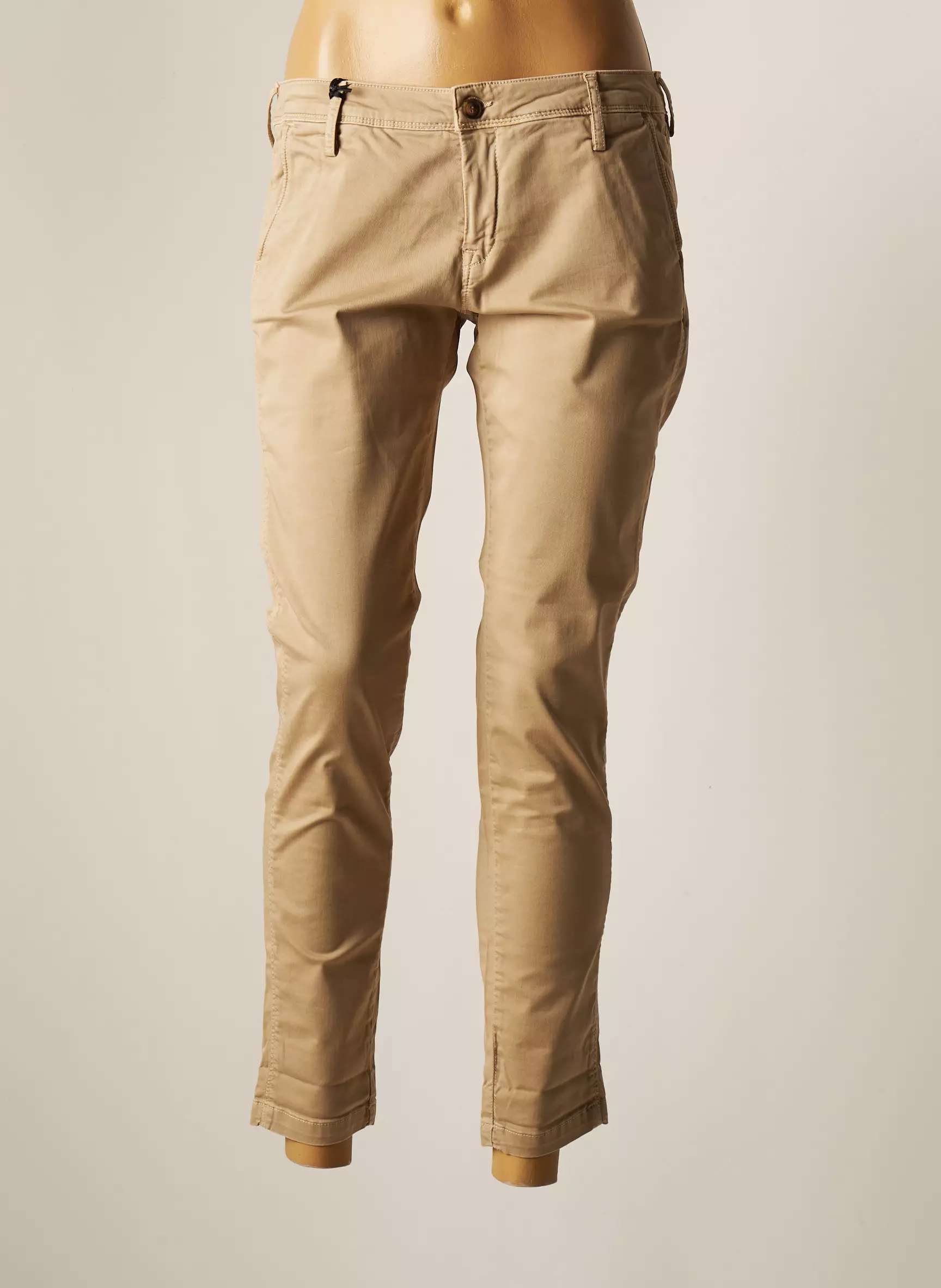 Teddy Smith Pantalons Chino Femme couleur beige
