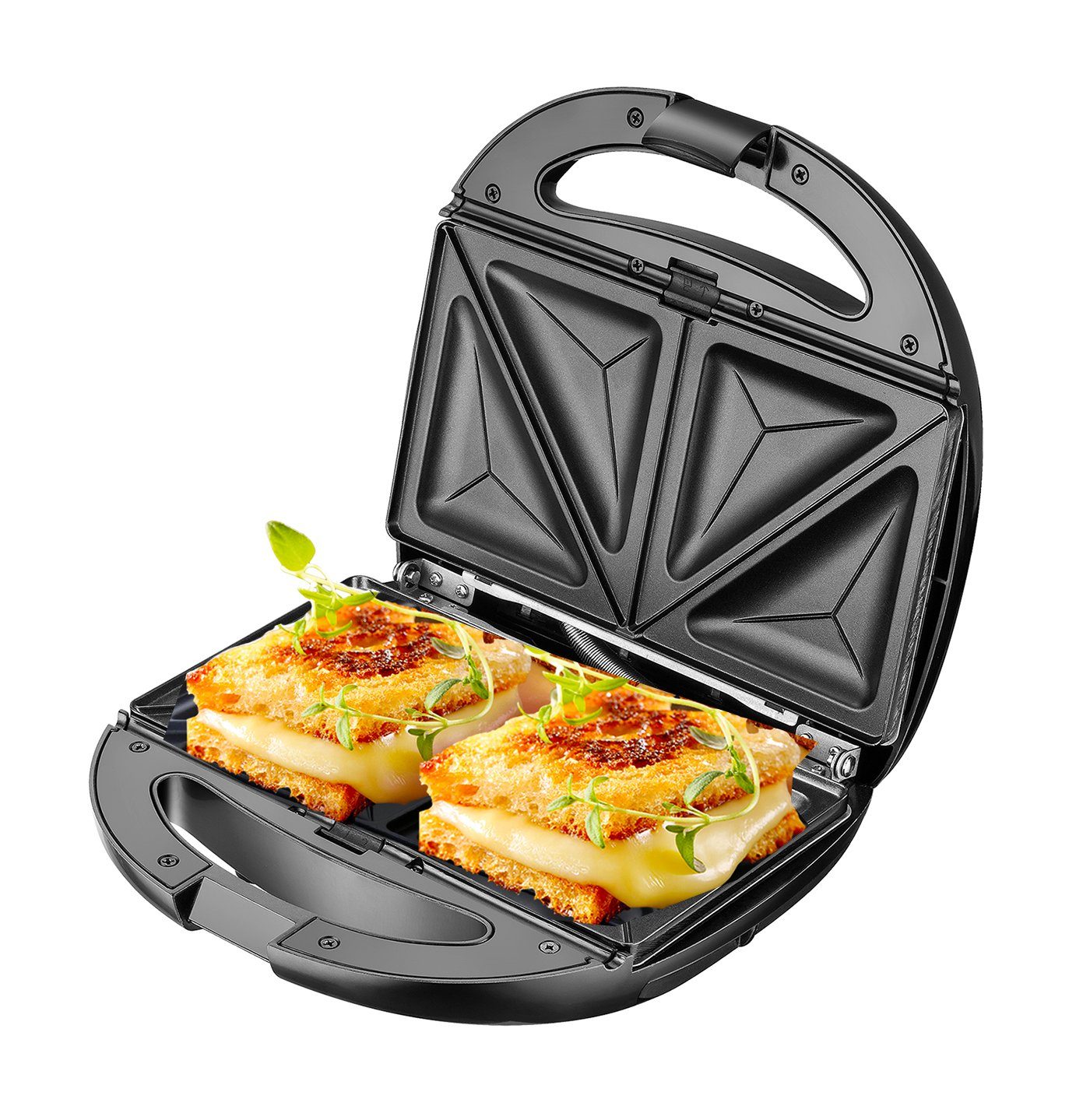 JUNG Sandwichmaker ADLER A3040 Sandwichmaker 5in1 Sandwich Maker Waffeleisen Kontaktgrill, 1200 W, Toaster Antihaftbeschichtet leichte Reinigung Sandwichtoaster BPA frei