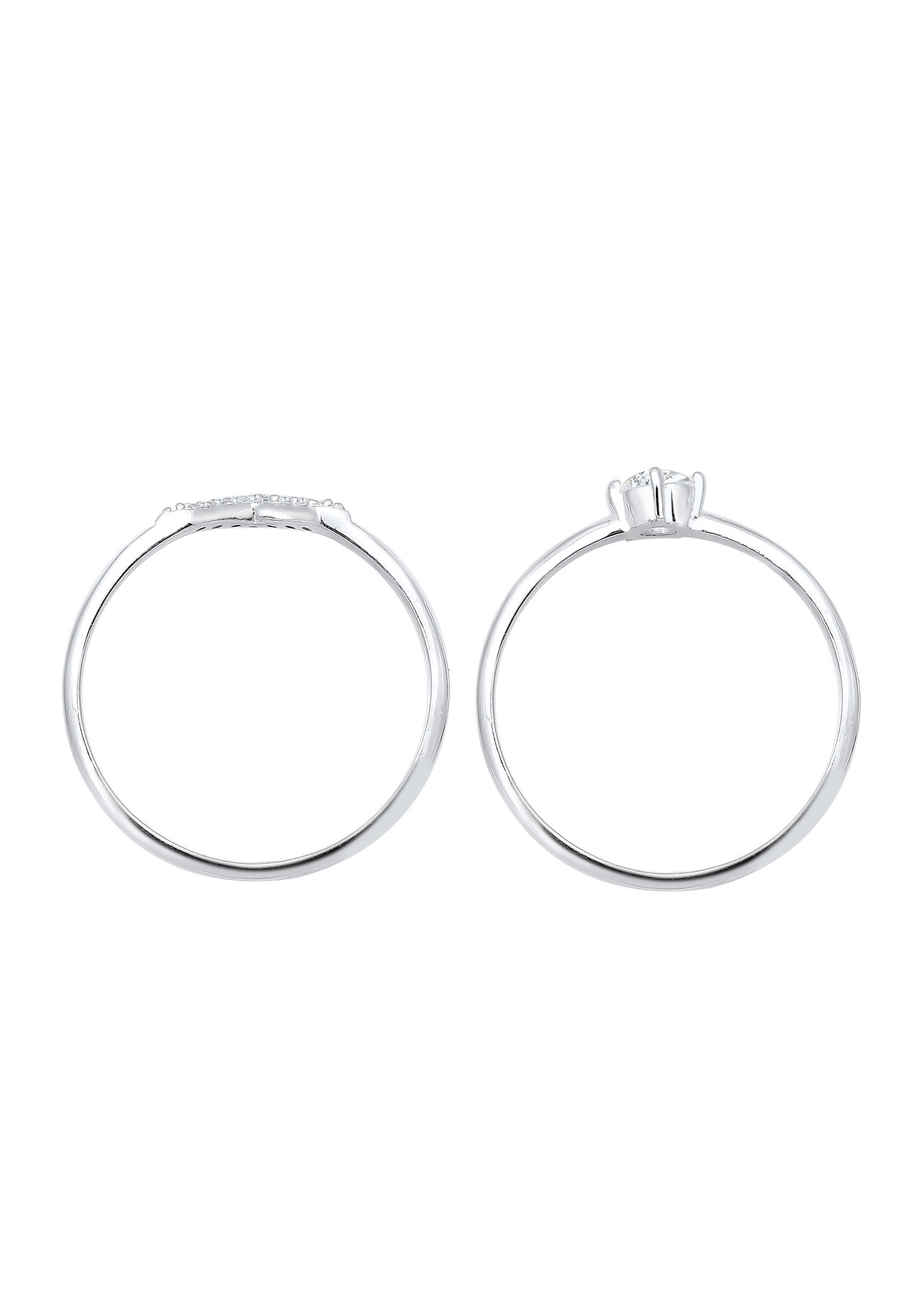 Inel Elli Solitaire Triangle Geo Zirconia Cristale Zirconia Argint 925