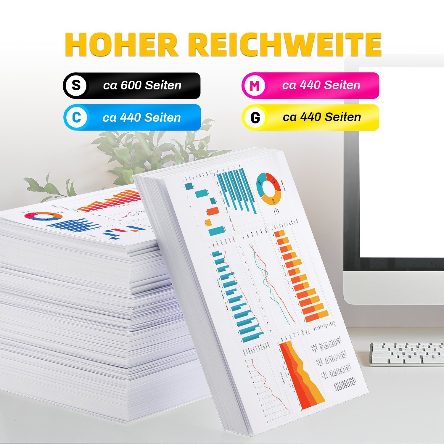 faedra Epson 16XL Druckerpatronen für WF 2630 WF 2760 WF 2660 WF 2510 WF 2540 Tintenpatrone (Packung, WorkForce 2760 DWF 16XL/C13T16364012, Schwarz, Cyan, Magenta, Gelb)
