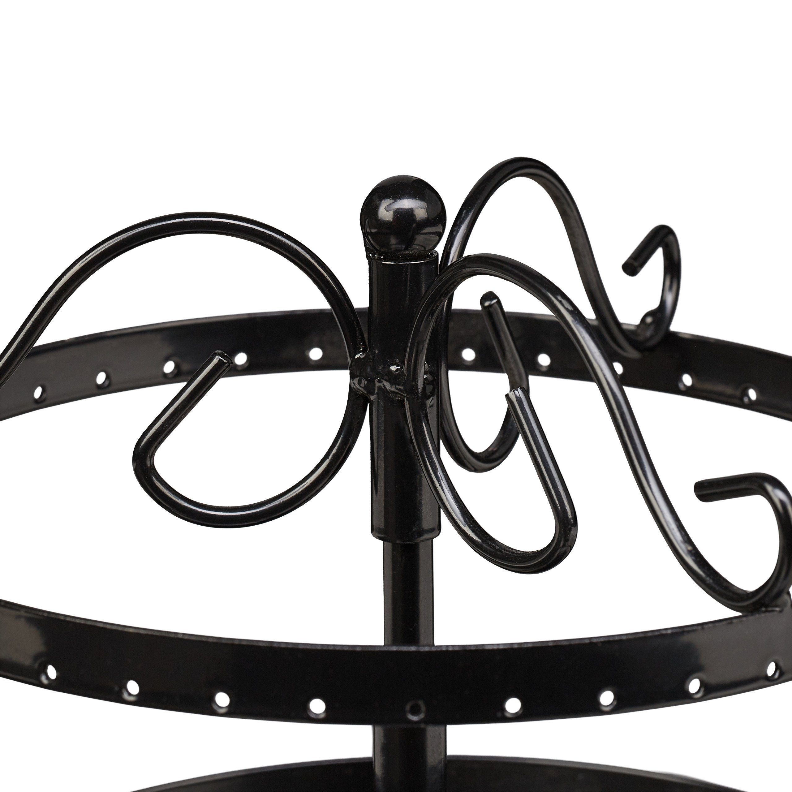 relaxdays Schmuck Etagere Runder Ohrringhalter mit 168 Löchern, Schwarz