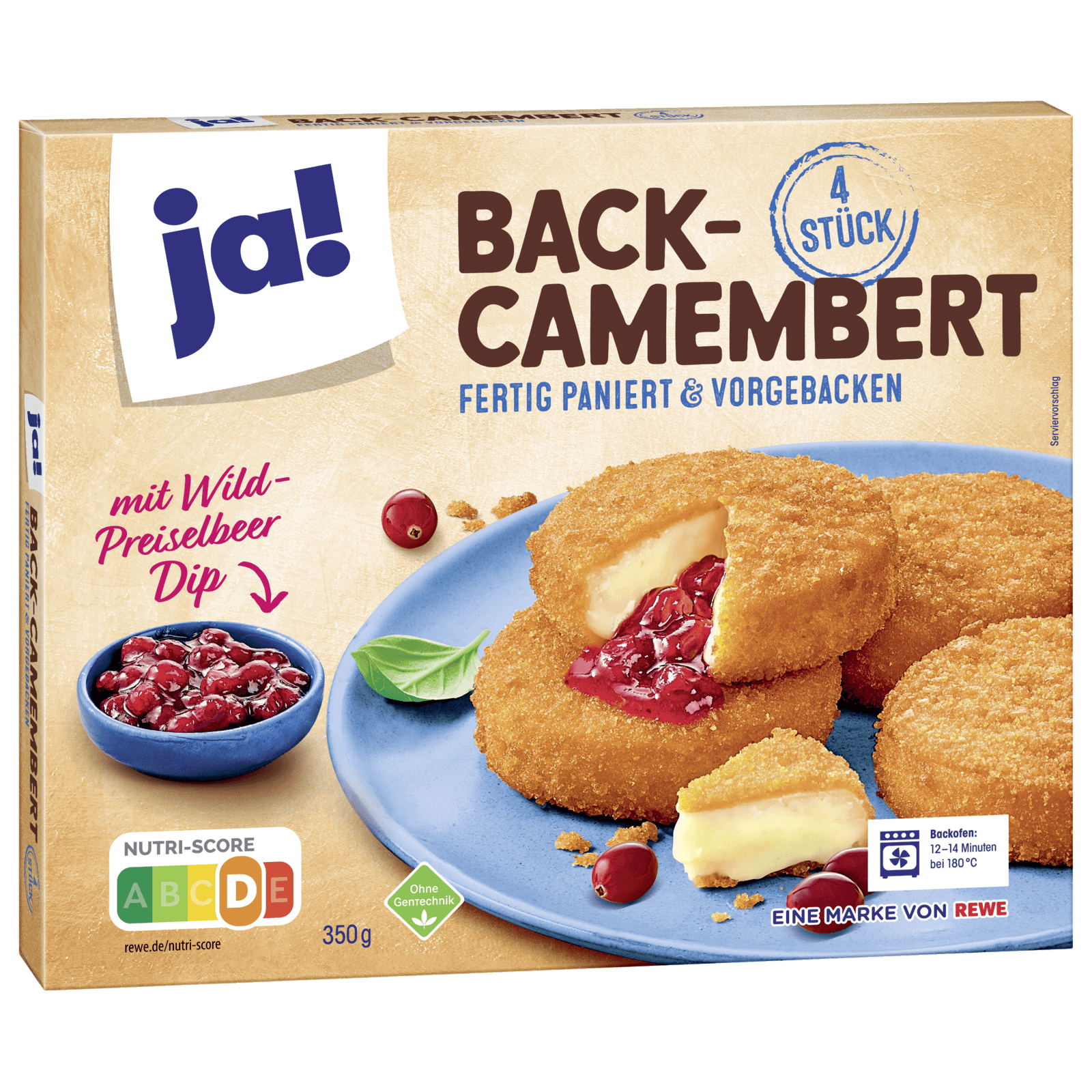 ja! Backcamembert mit Wild-Preiselbeerdip 350g