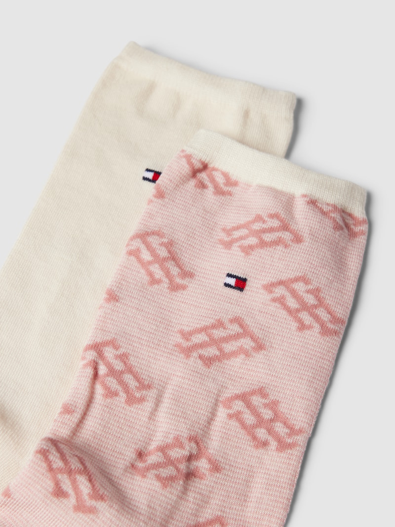 Socken mit Label-Details 2er-Pack in rosé