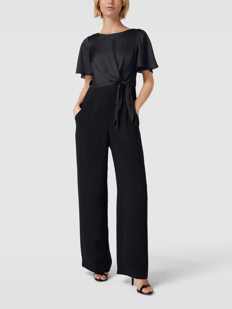 Jumpsuit mit Schleifen-Detail in schwarz