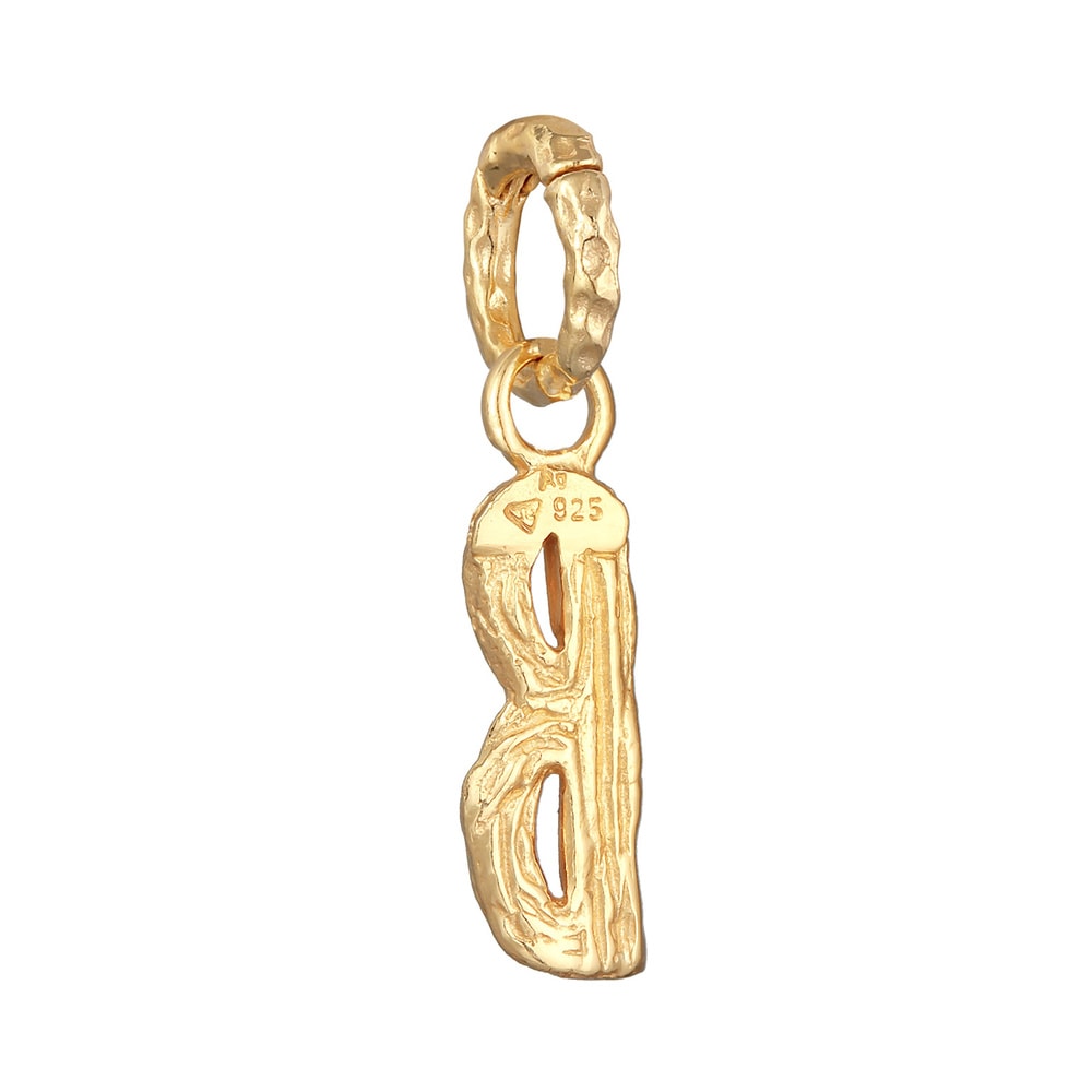 Elli Elli Pendentif Femmes Lettre B Look Organique en argent sterling 925 plaqué or Pendentif