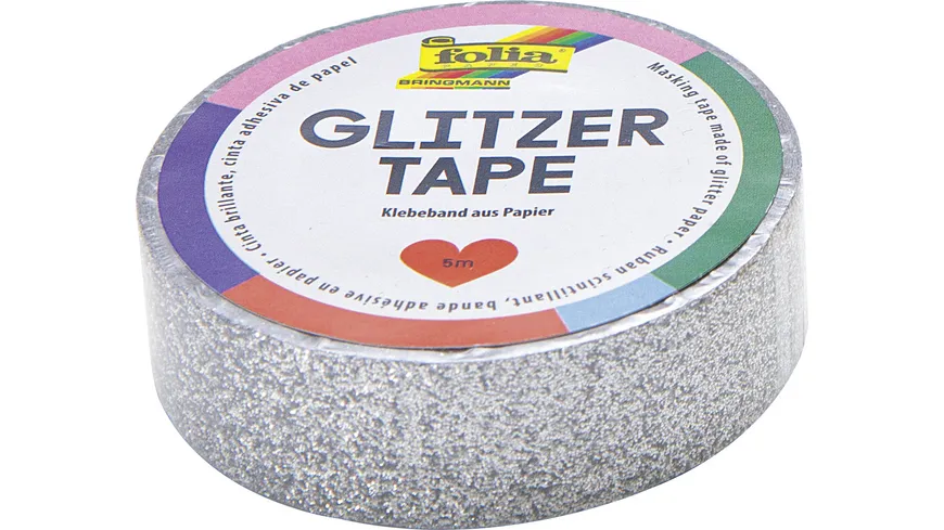 FOLIA Glitzer-Tape silber 5 m