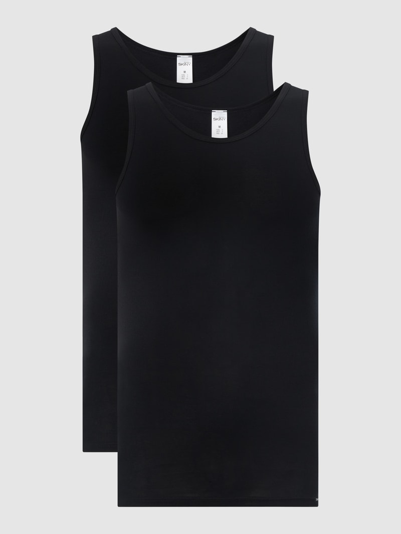 Tanktop aus Baumwolle im 2er-Pack in schwarz