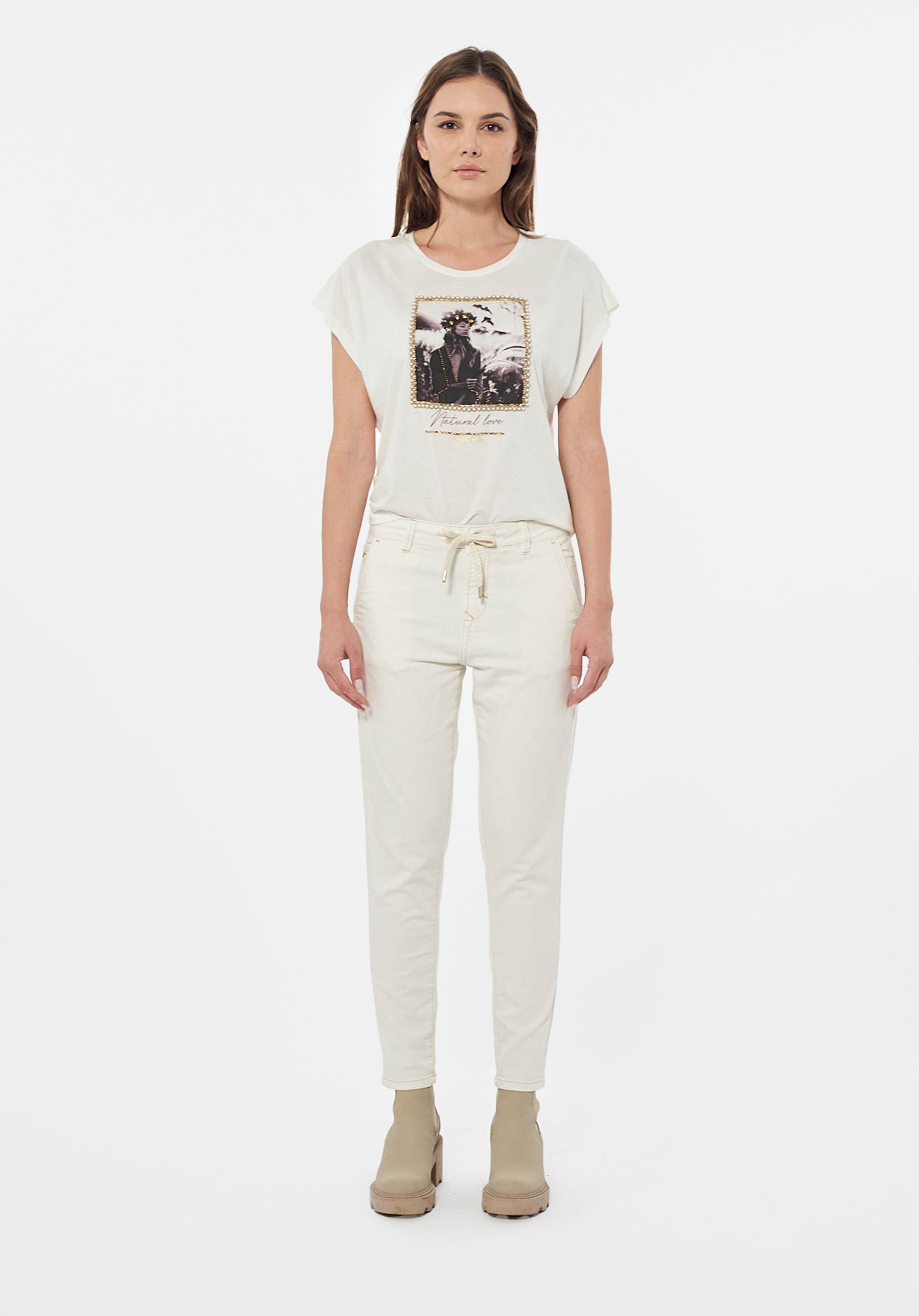VIWIX  Jean blanc boy slim Femme