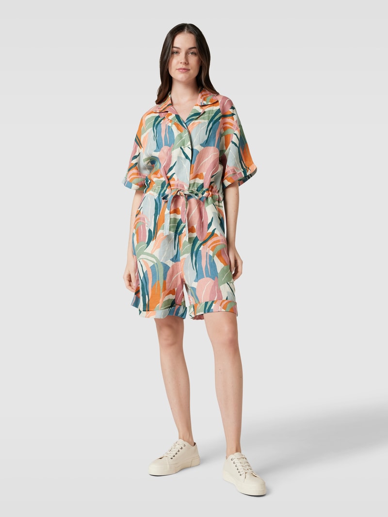 Playsuit aus Leinen mit Taillenband in schilf