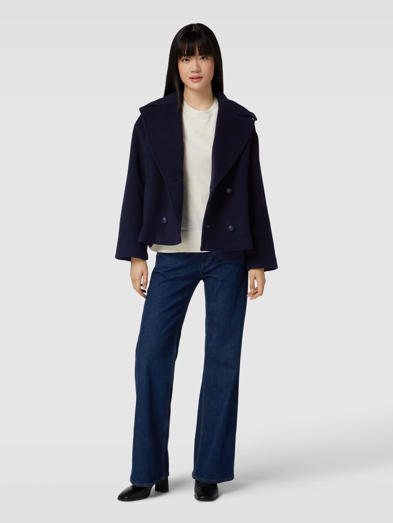 Jacke mit Reverskragen in marineblau