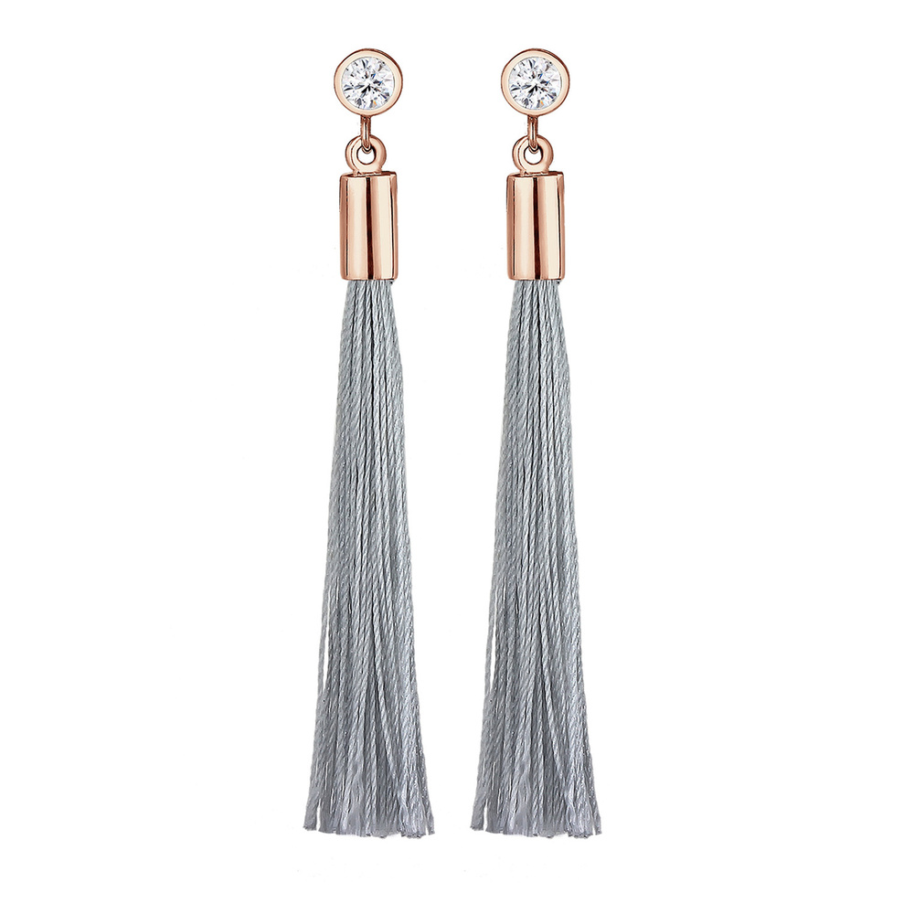 Elli Elli Boucles d'Oreilles Solitaire Gland Femme  Plaqué Or Rosé Argent (925/1000) C Boucles d'oreilles