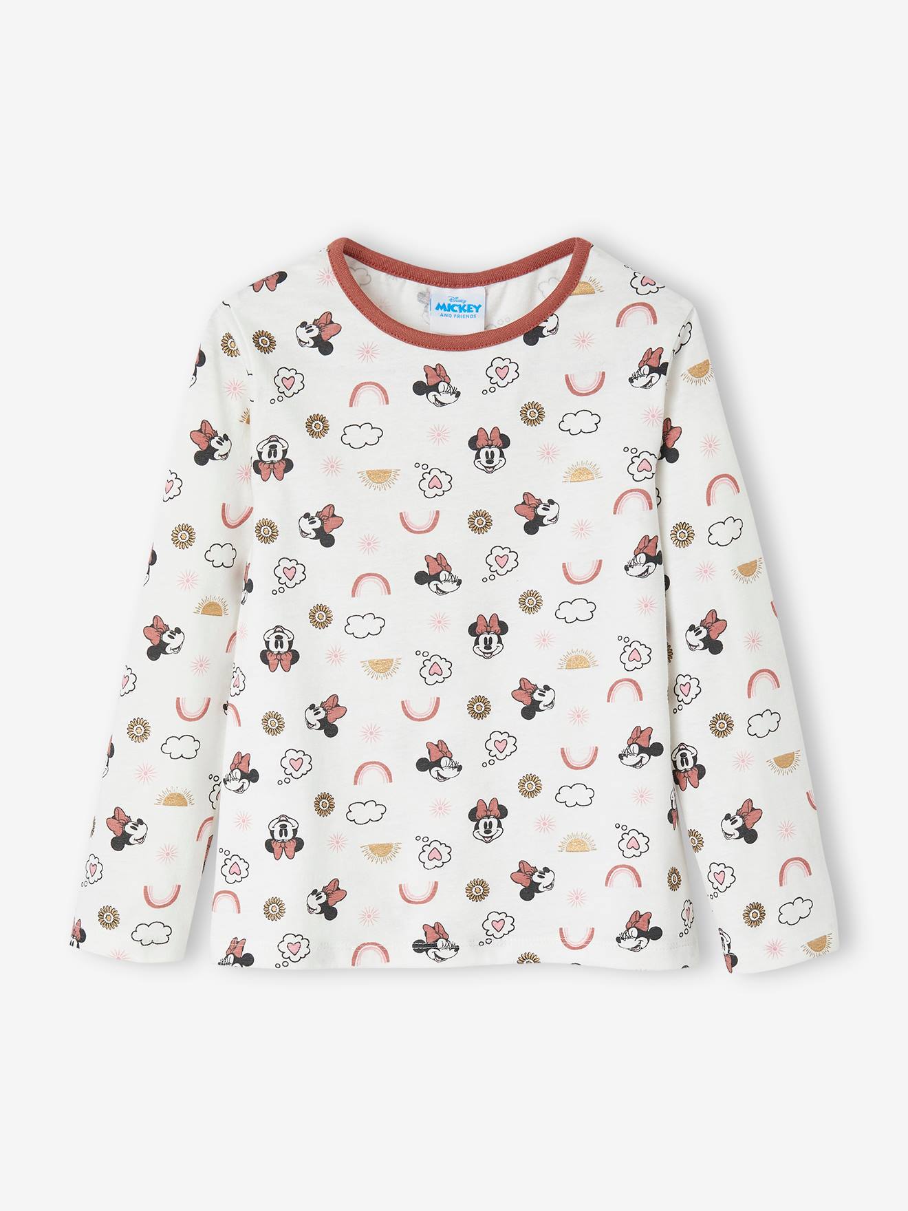 Pyjama long fille DS® Minnie blanc imprimé