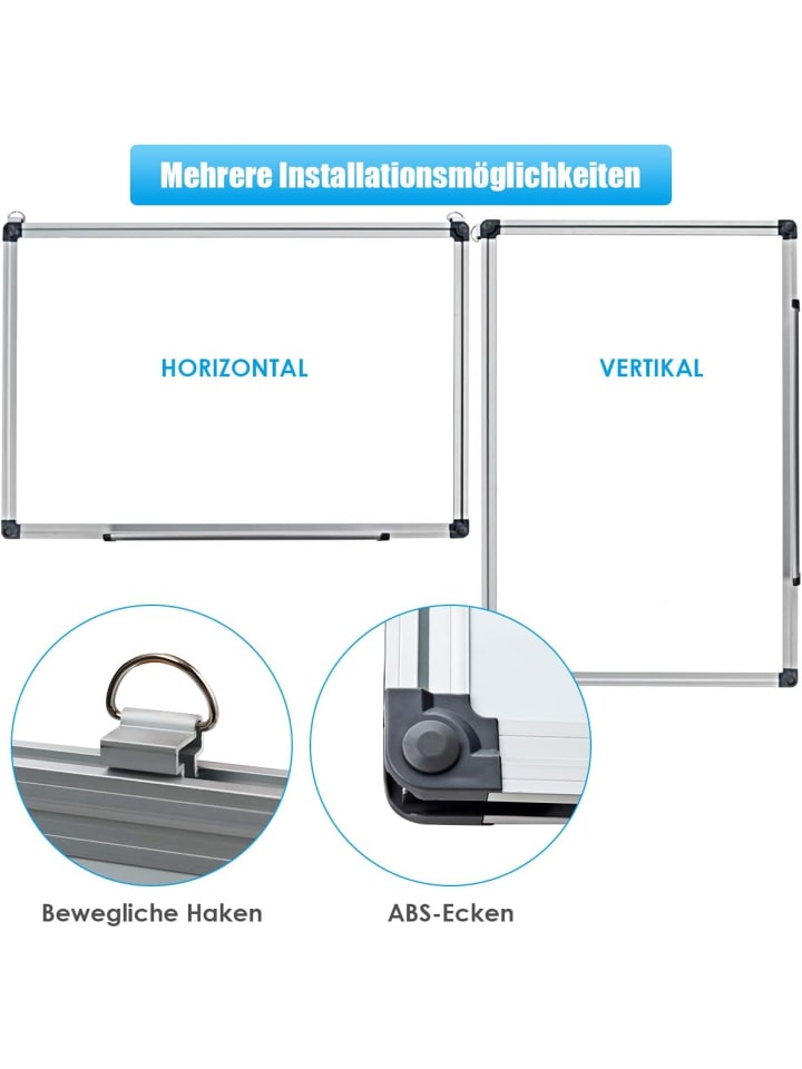COSTWAY Whiteboard Magnettafel 90x60cm in Weiß günstig kaufen onesize