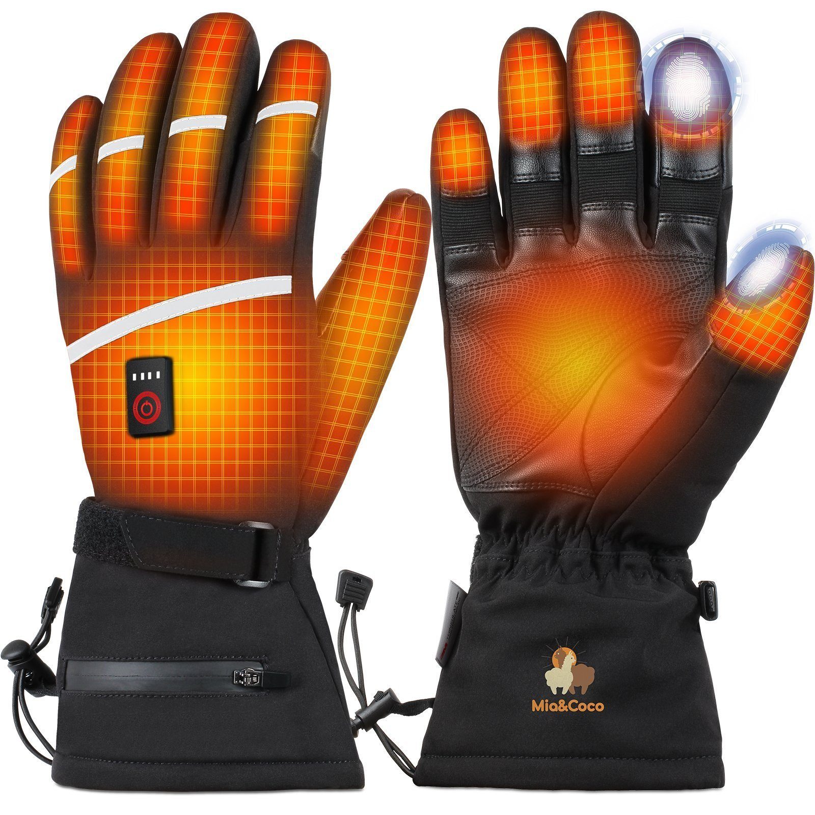 Mia&Coco Fahrradhandschuhe Beheizbare Thermo Handschuhe Winterhandschuhe Thermohandschuhe