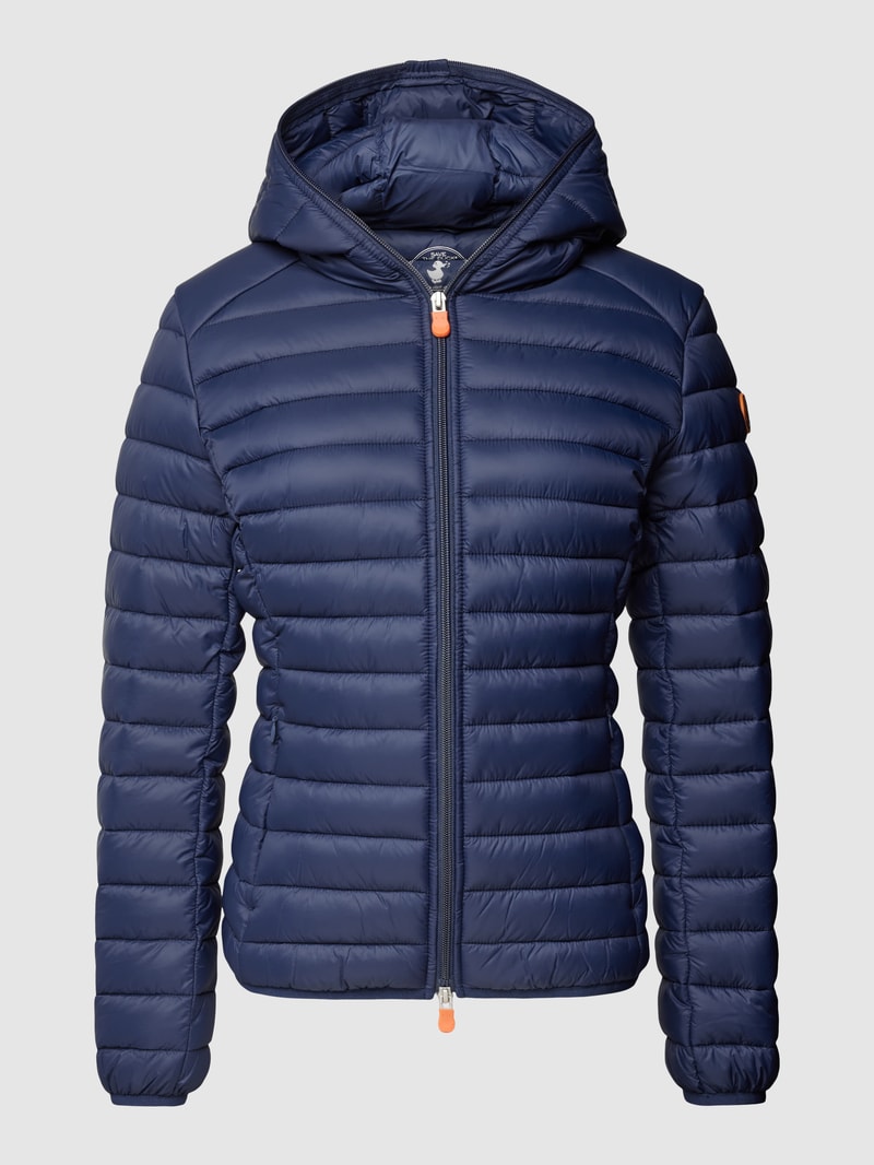 Steppjacke mit Label-Patch Modell 'DAISY' in dunkelblau