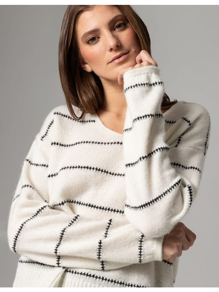 More & More Streifenpullover in ecru günstig kaufen