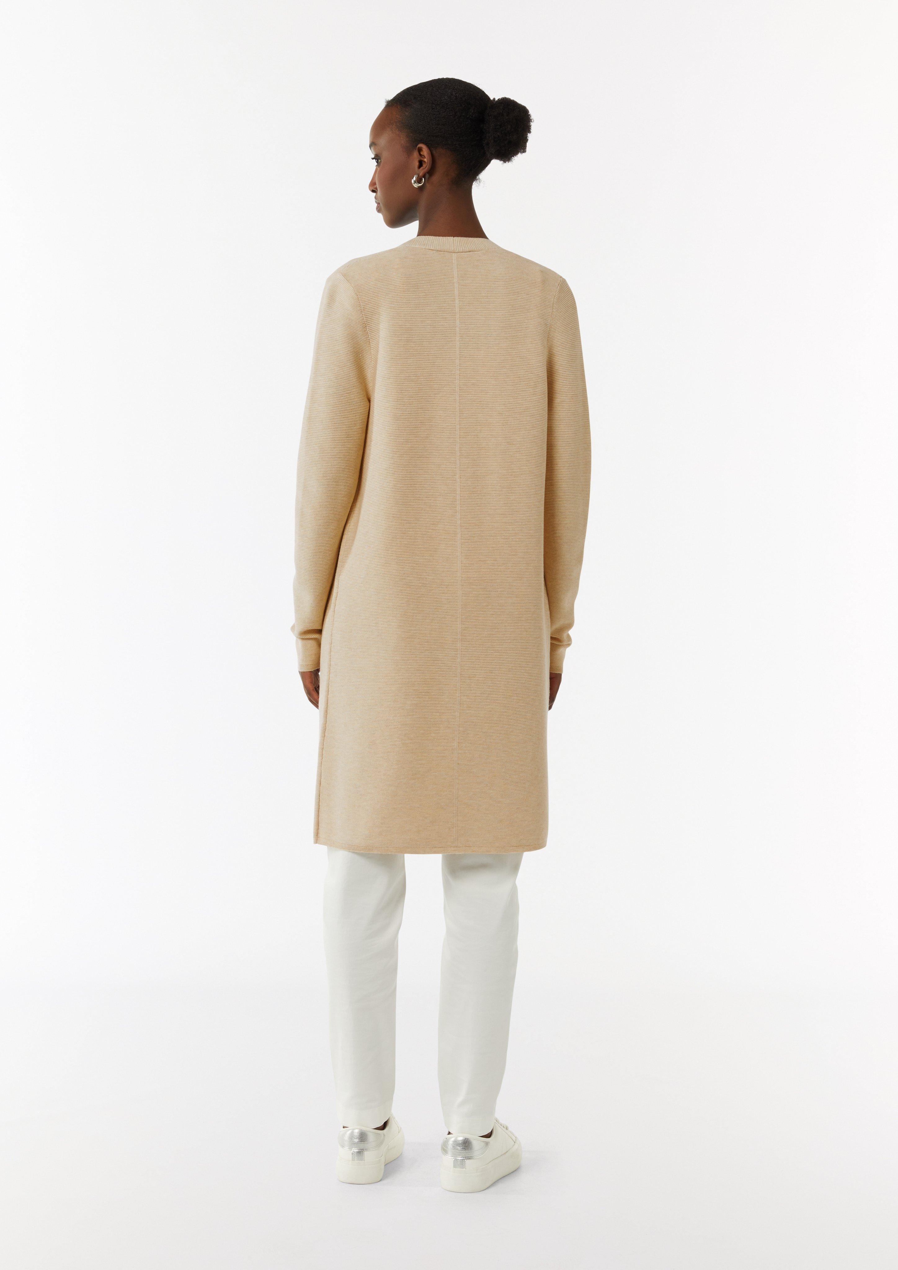 Long-Cardigan ohne Verschluss - beige