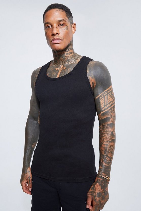 Geripptes Slim-Fit Tanktop