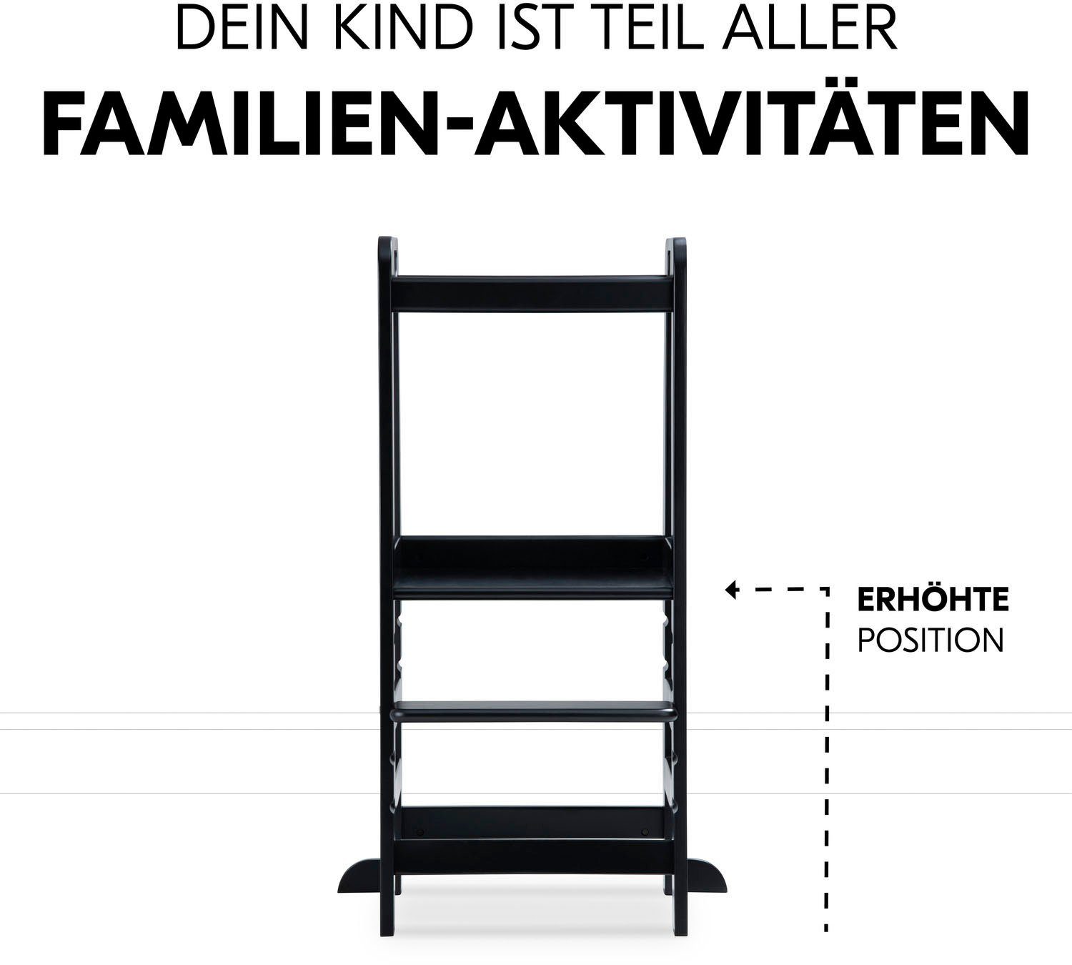 Hauck Stehhilfe Lernturm Learn N Explore, Black, FSC® - schützt Wald - weltweit