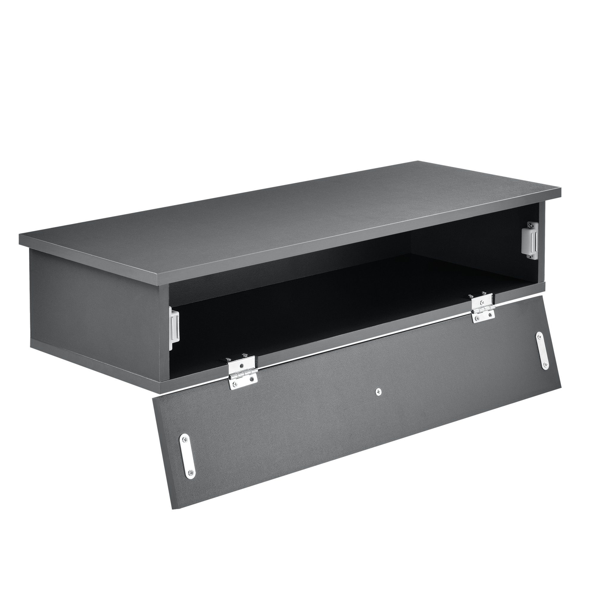 en.casa Wandboard, Ringsted Hängender Nachtschrank / Wandkommode Dunkelgrau