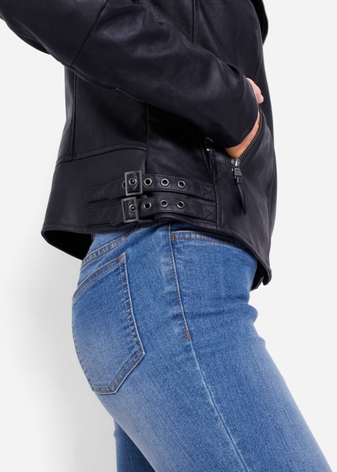 Lederimitat-Jacke