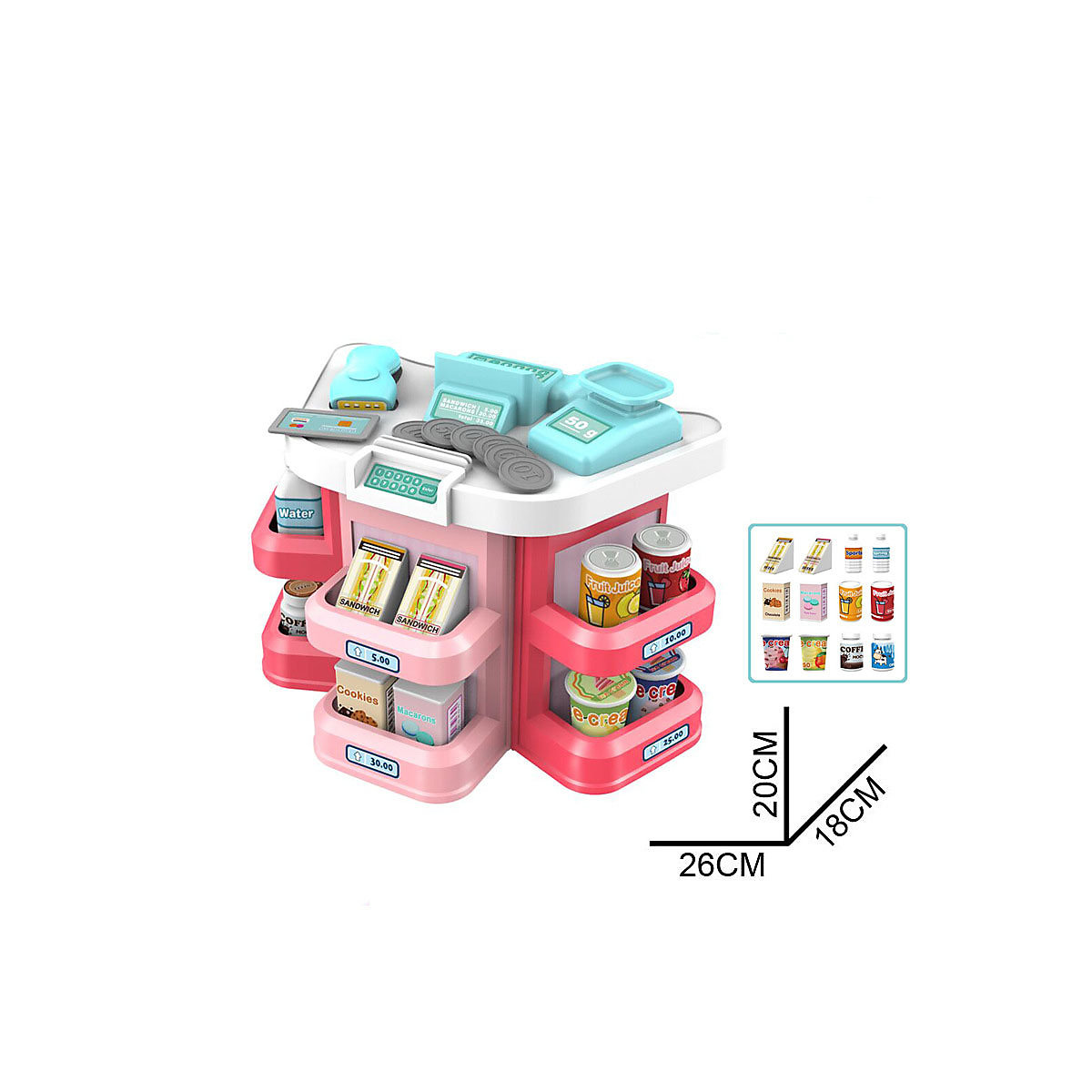 Simulations-Supermarkt-Verkaufstheke für Kinder Simuliertes Spielhaus-Spielzeugset für Kinder