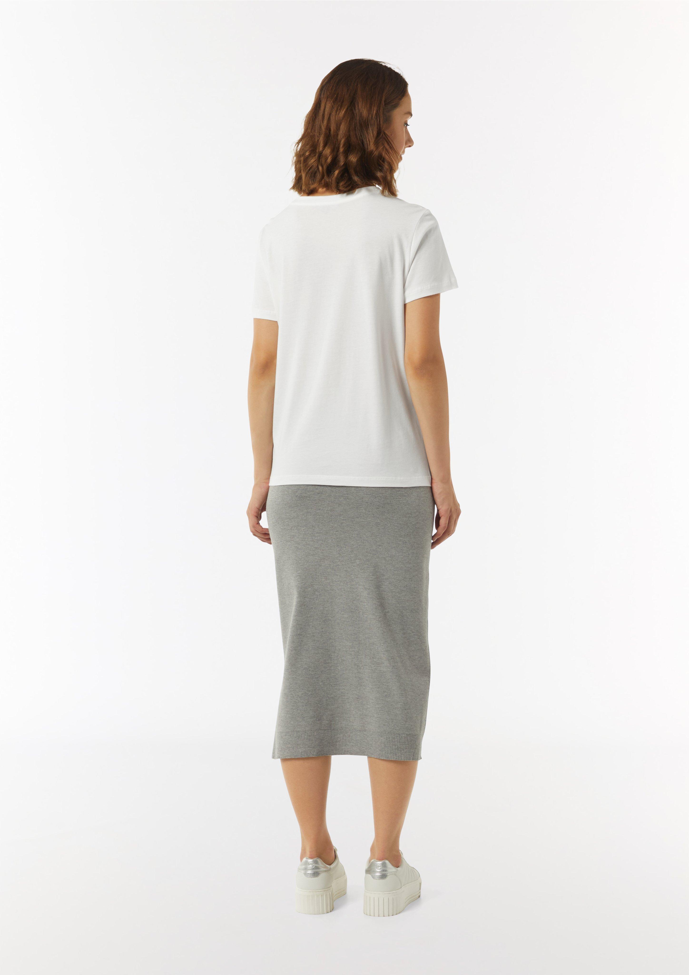 Modisches T-Shirt mit Frontprint - weiß