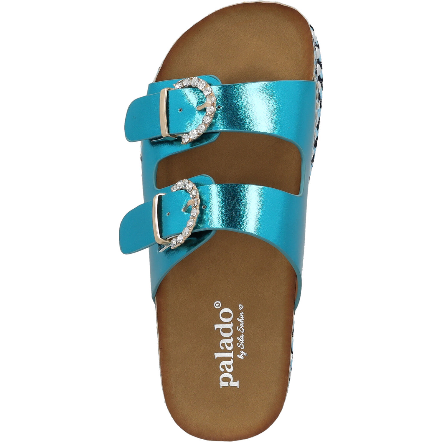 Palado Chag by Sila Sahin, Plateau-Pantoletten, Damen, Blau Metallic