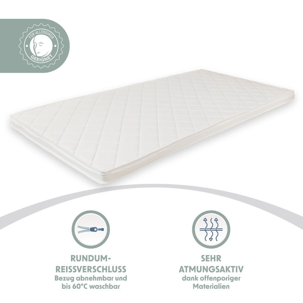 Topper LAY - Made in Germany, HOME DELUXE, 6 cm hoch, Polyester, für Allergiker geeignet, atmungsaktiv, Schadstoffgeprüft