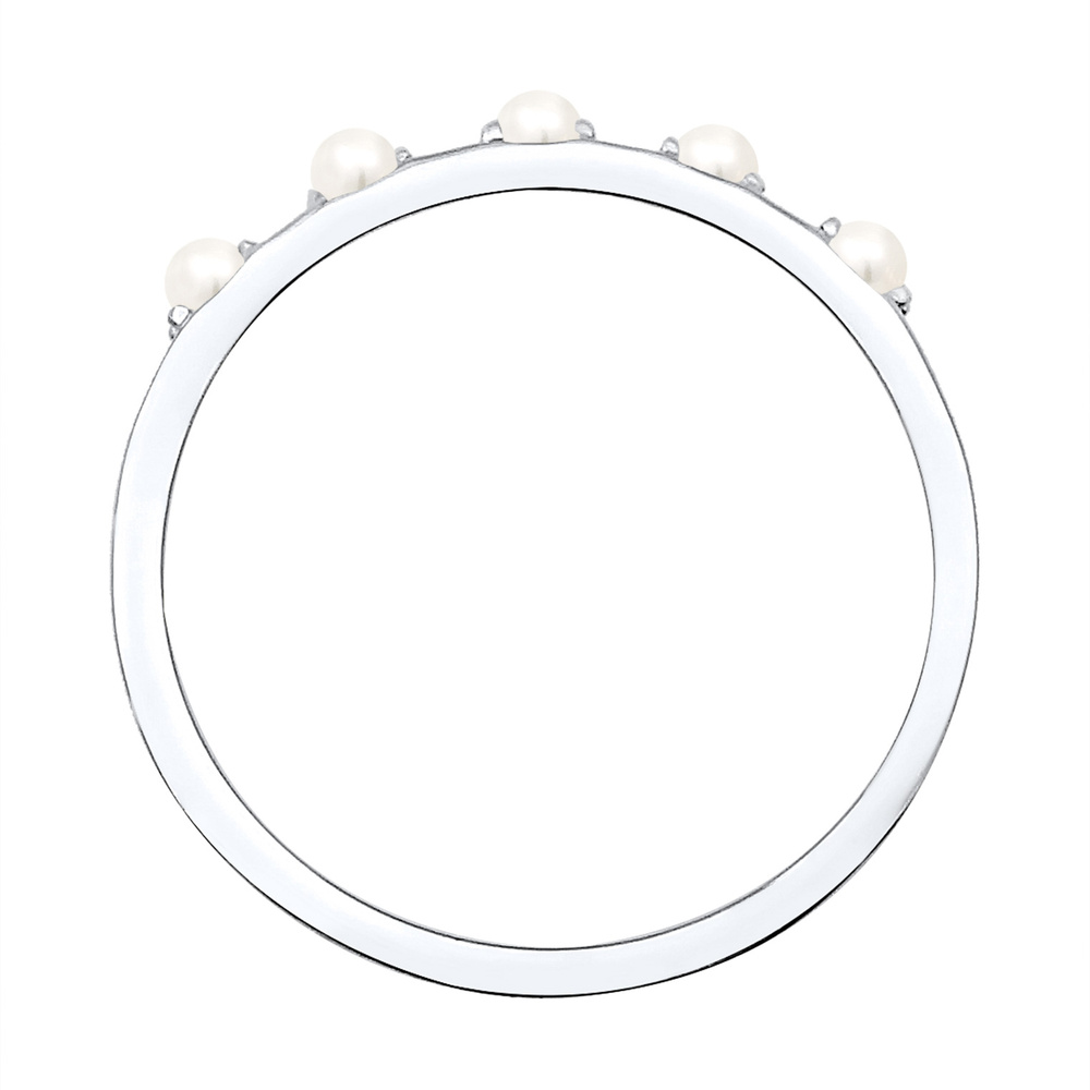 Elli Elli Bague Femme Élegante et Simple avec des perles synthétiques en Argent Sterli Bague