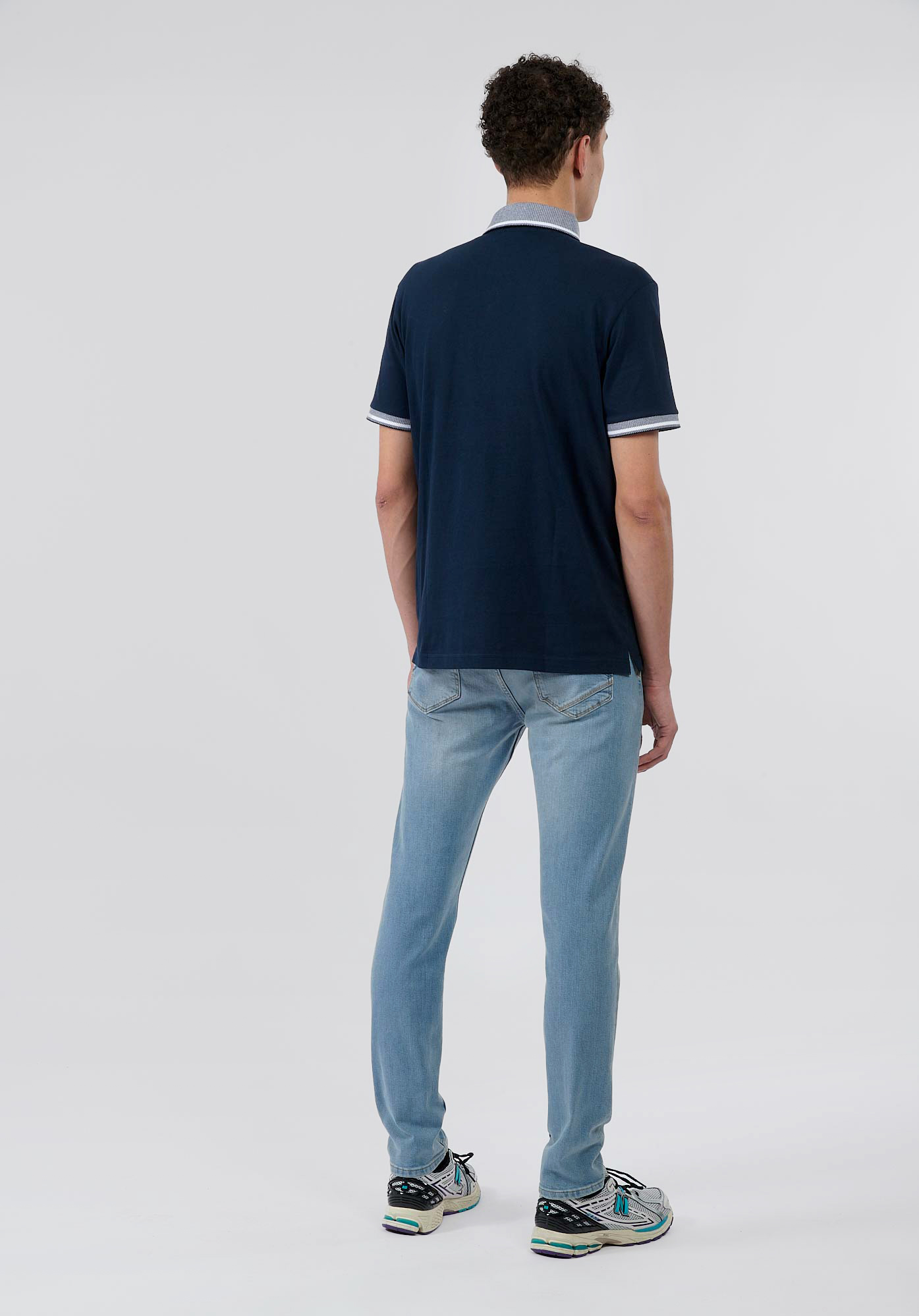 CHUN   Polo bleu Homme en 100% coton