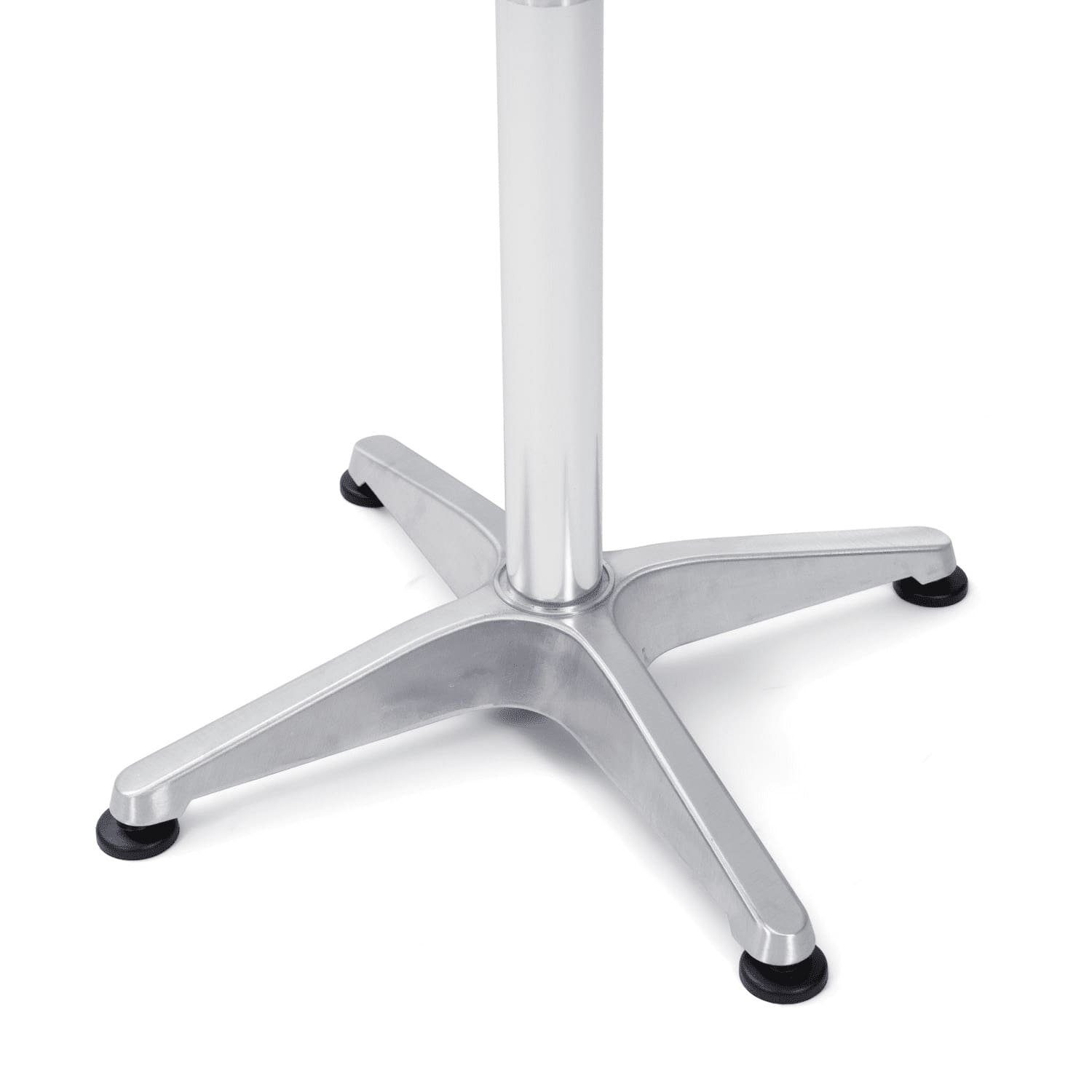 TroniTechnik Klapptisch Stehtisch Bistrotisch klappbar Ø 60cm, Aluminium und Edelstahl (in Weiß aus Aluminium, für Terrasse, höhenverstellbar bis 110cm), 2in1 Ø 60cm, wetterfest