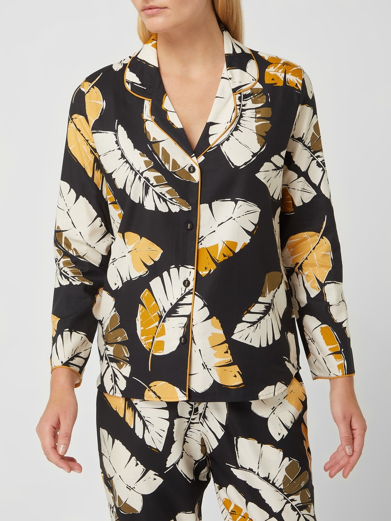 Pyjama-Oberteil mit Allover-Muster Modell 'Annie' in schwarz