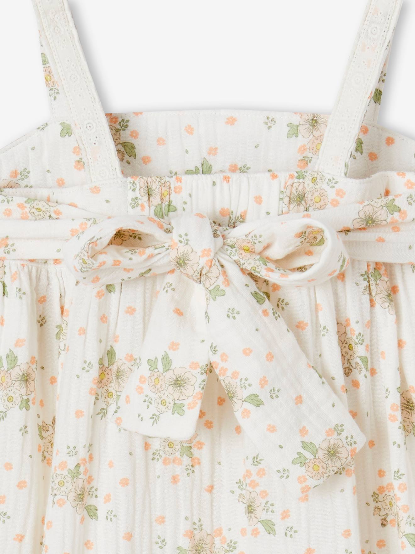 Vertbaudet Festliches Mädchen Kleid mit Trägern - rosa bedruckt