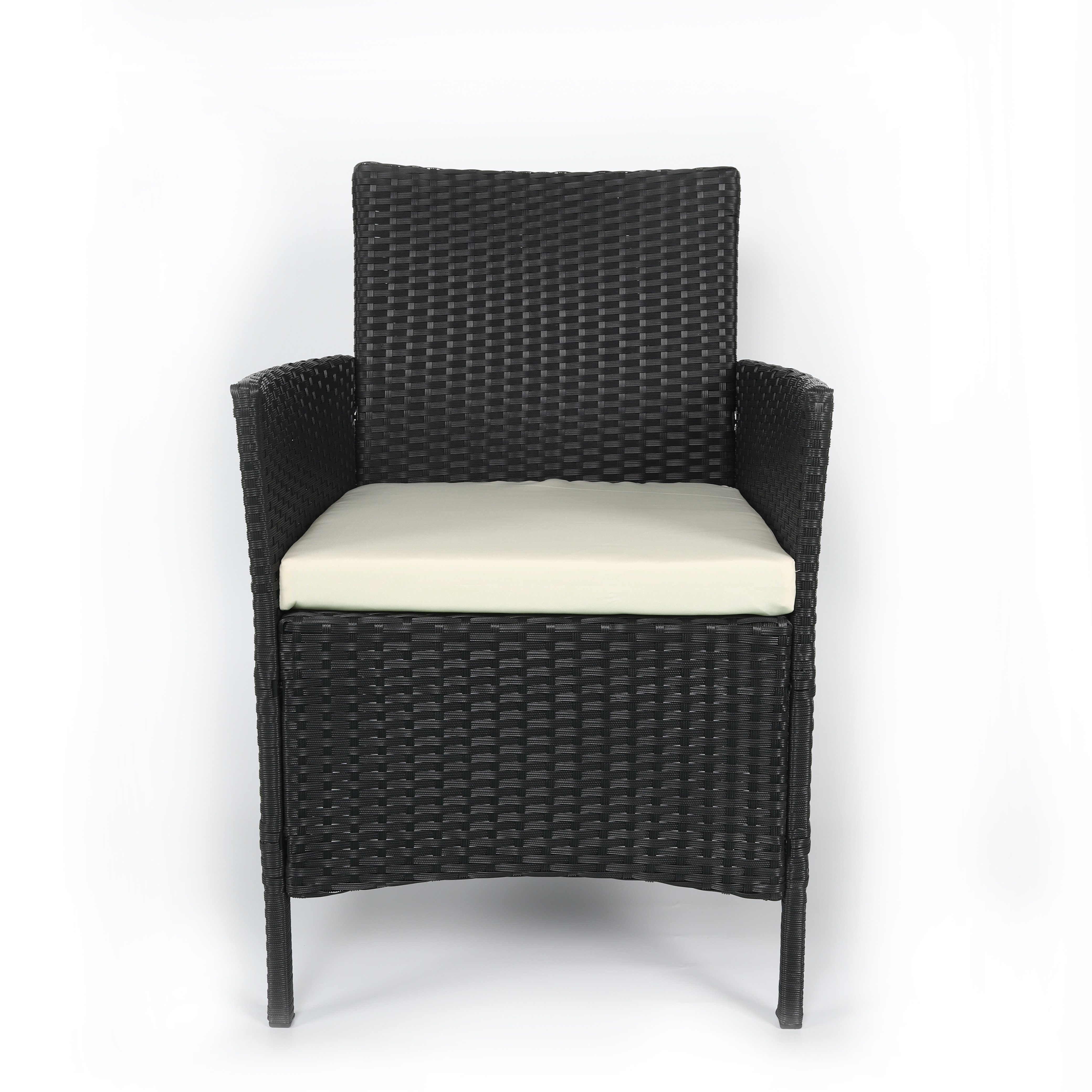 Home Feeling Gartensessel Gartenmöbel Sessel Polyrattan, Schwarz, ca. 60x62x83cm