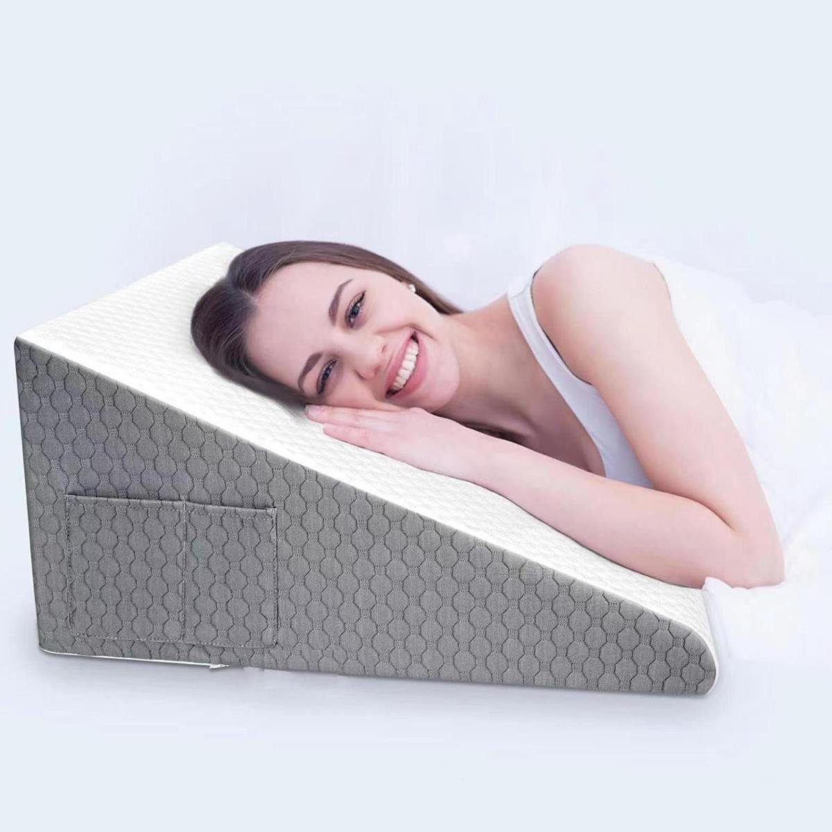 götäzer Keilkissen Keilförmiges Kissen fürs Bett, abnehmbar und waschbar (50*50*26cm), 1-tlg., Bürokissen und Nachttischkissen, flammenlose Baumwolle