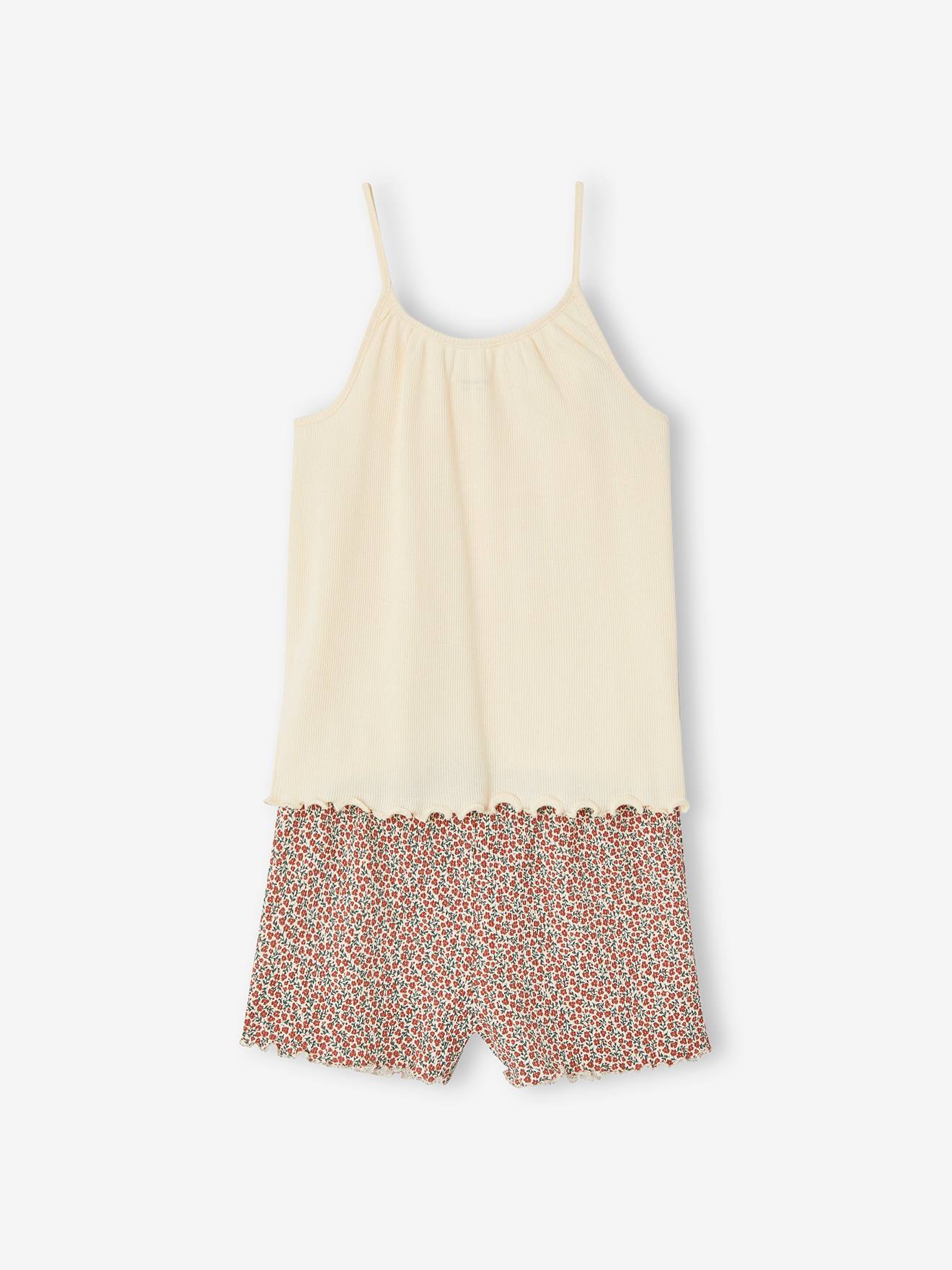 Vertbaudet 2er-Pack Mädchen Sommer-Schlafanzüge Oeko-Tex - graublau