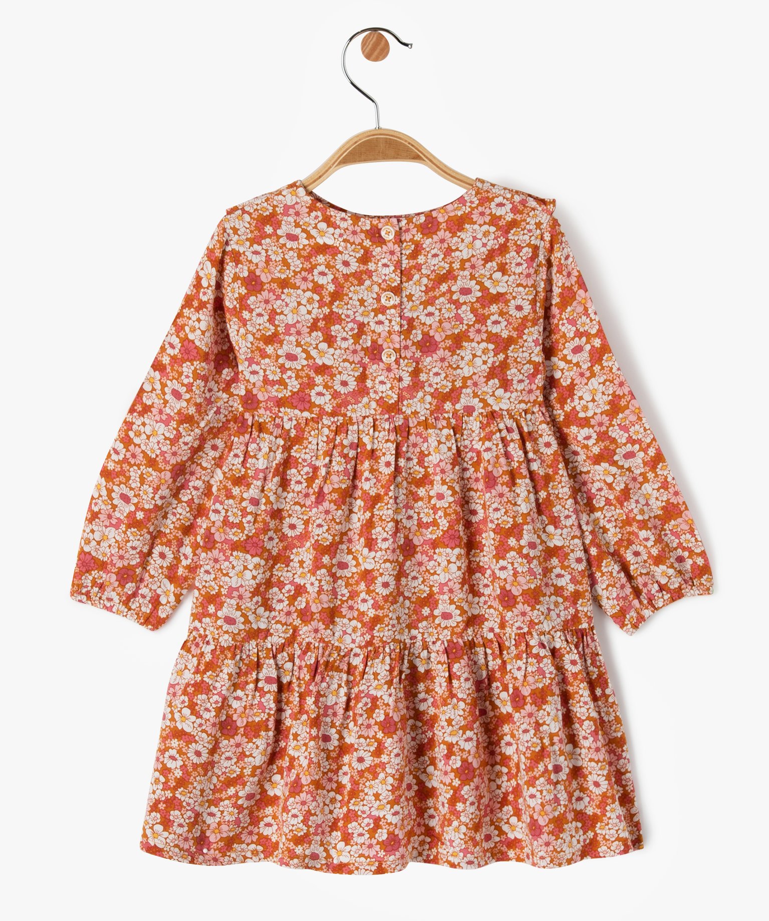 Robe ample à manches longues fleurie bébé fille - LuluCas... rose | GEMO