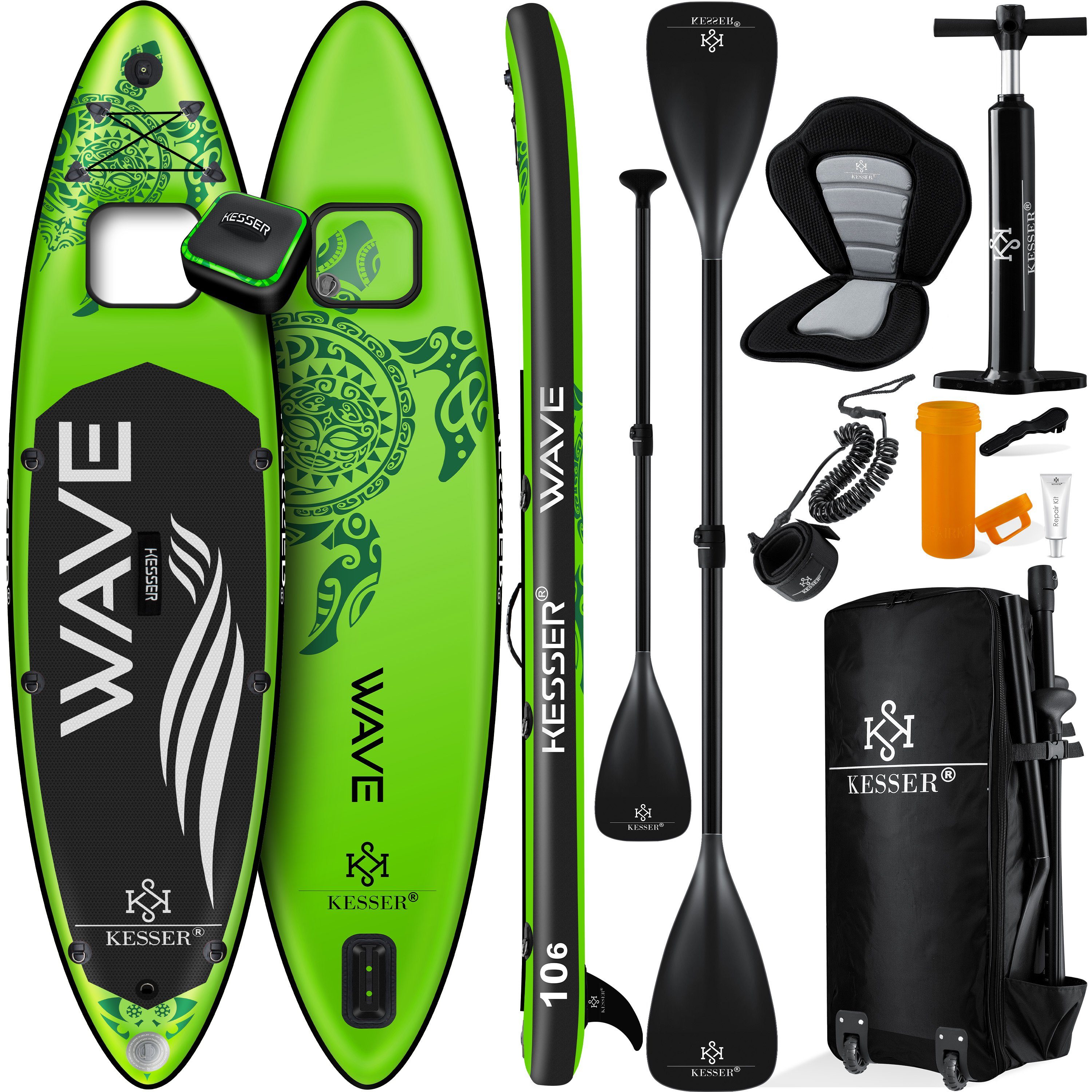 KESSER SUP-Board, SUP Board Aufblasbar Set mit Sichtfenster Stand Up Paddle
