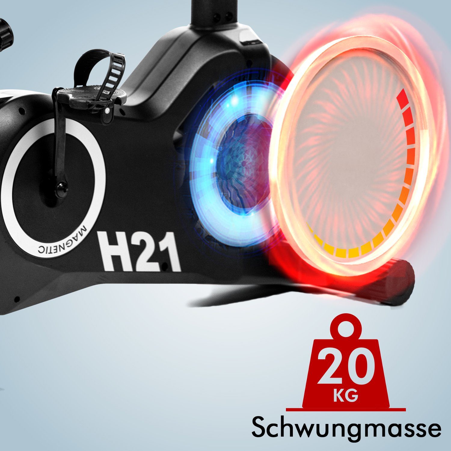 AsVIVA Ergometer Heimtrainer & Ergometer AsVIVA H21 Pro Wi-Fi (mit Trinkflasche), Touchscreen Computer, Tablethalterung, Kinomap kompatibel