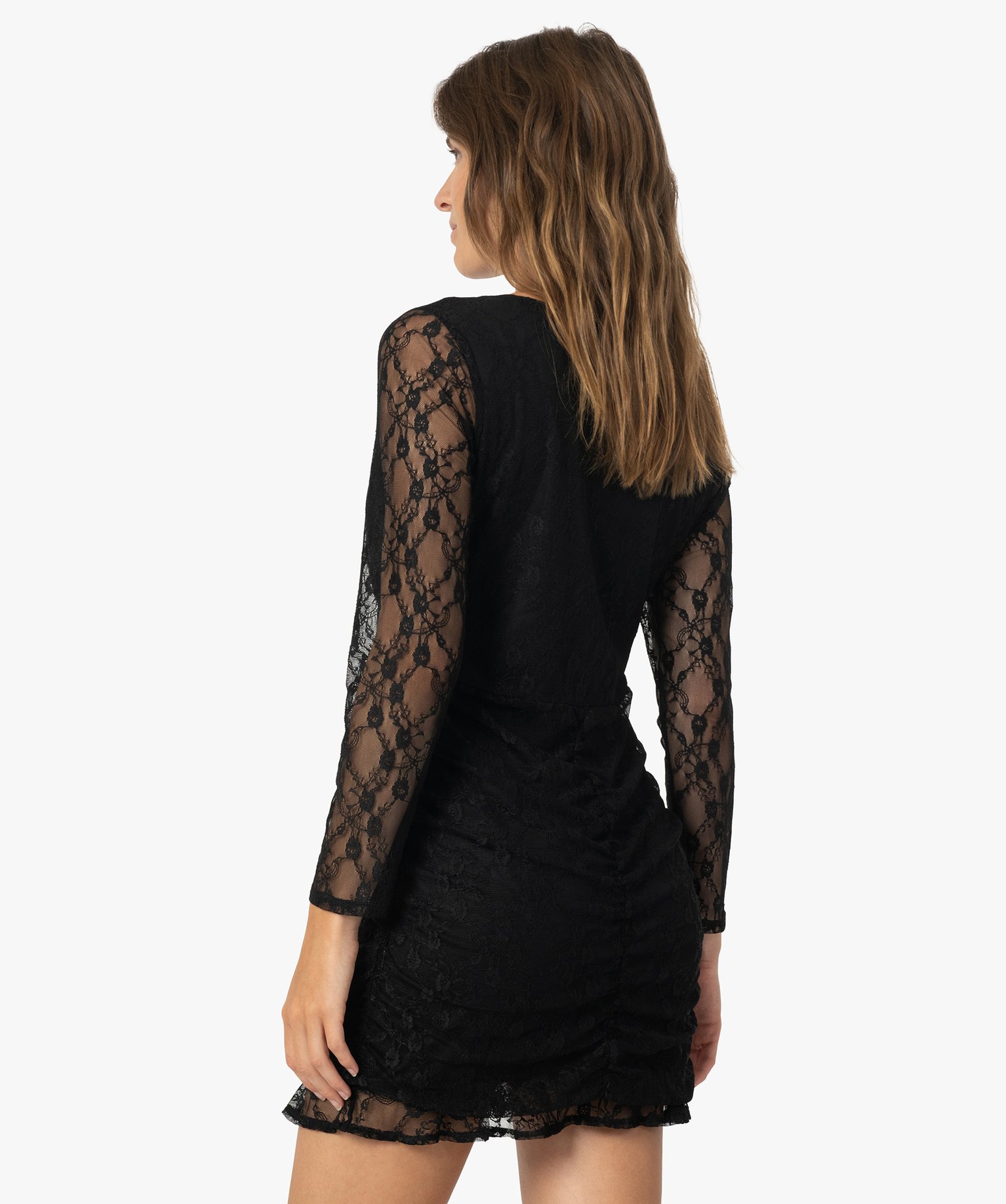 Robe femme en dentelle à manches longues | GEMO