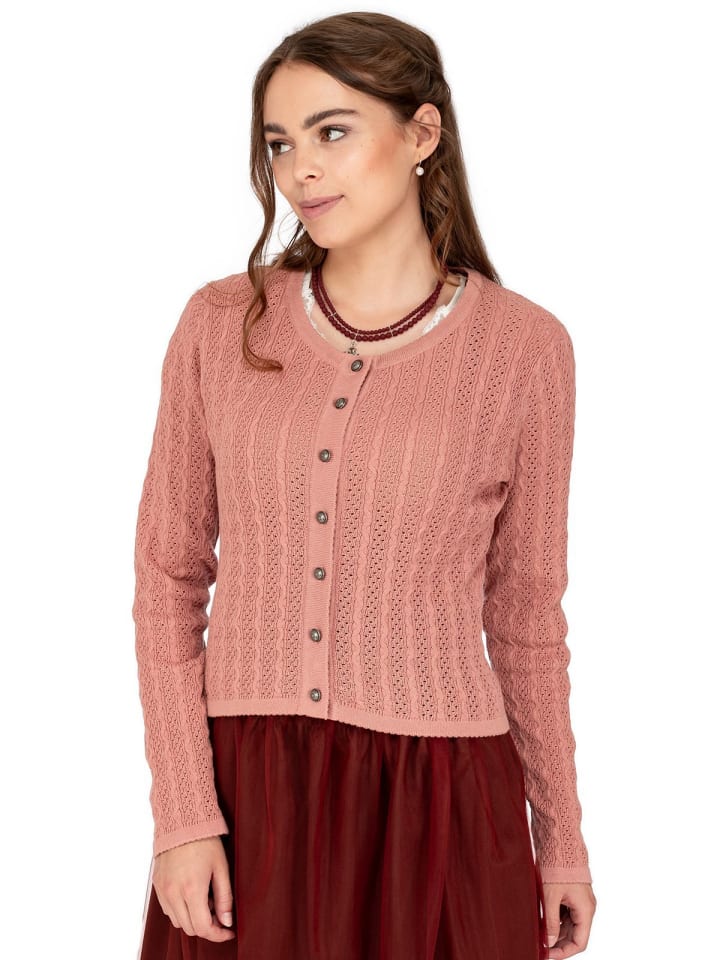 OS-Trachten Strickjacke 457000-7019 in rosa günstig kaufen