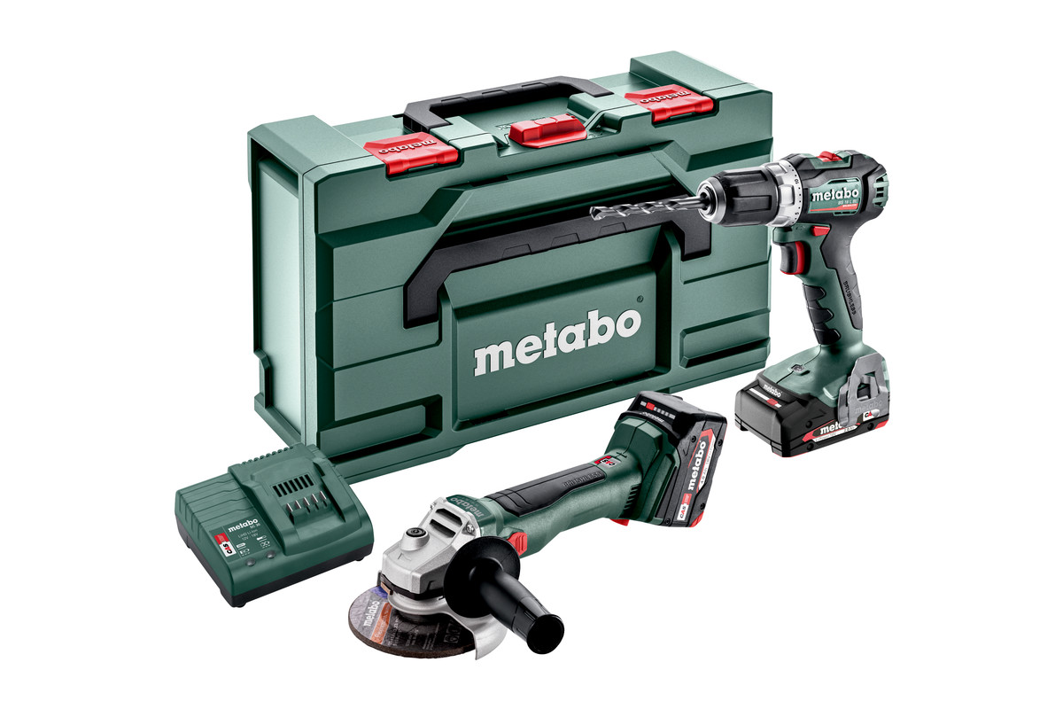 Set combinat Metabo 685233000 Mașină de găurit fără fir 2.6.5 BS18L + Polizor W18L BL 9-125 18V 4.0/2.0Ah Li-Ion în cutie Metabox