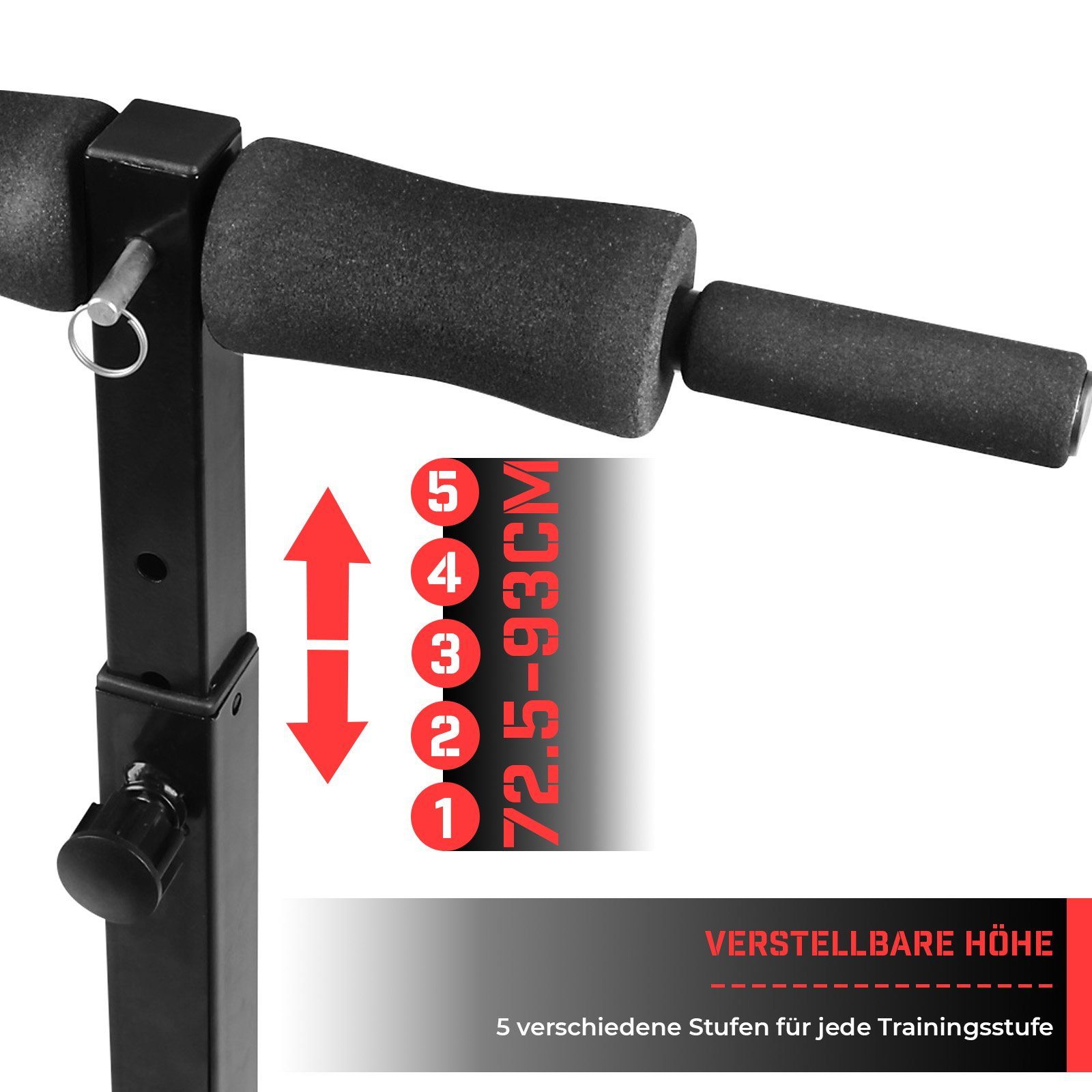 Physionics Rückentrainer Hyperextension Rückentrainer - 5-stufig höhenverstellbar, 200 kg